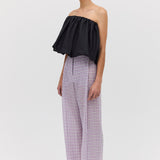 LILAC CHECK RAY PANT