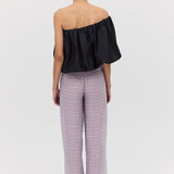 LILAC CHECK RAY PANT