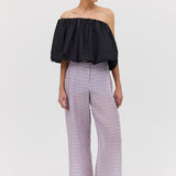 LILAC CHECK RAY PANT