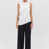 IVORY TEXTURED CREPE RHYTHM TOP