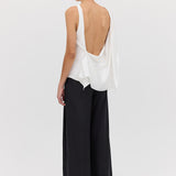 BLACK SILK RAY PANT