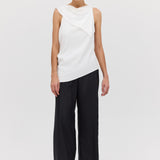 BLACK SILK RAY PANT