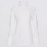 WHITE COTTON SHIRTING BYSTANDER TOP