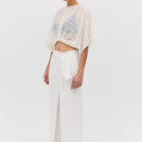 WHITE STRIPE ENVELOP TOP