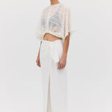 WHITE STRIPE ENVELOP TOP