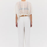 WHITE STRIPE ENVELOP TOP