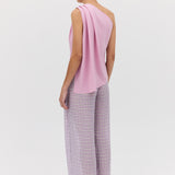 LILAC CHECK RAY PANT