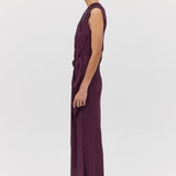 AUBERGINE SATIN DEVIATION GOWN