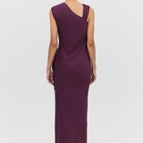 AUBERGINE SATIN DEVIATION GOWN