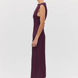 AUBERGINE SATIN CIRQUE DRESS