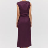 AUBERGINE SATIN CIRQUE DRESS