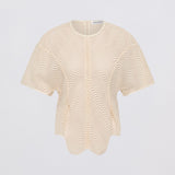 IVORY SCALLOPED LACE SHIFT TOP