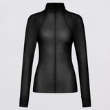 BLACK MESH CONTOUR TOP