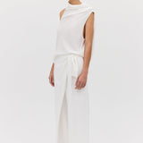 IVORY TEXTURED DEVIATION PANT