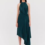 PETROL SILK ISABELLA DRESS