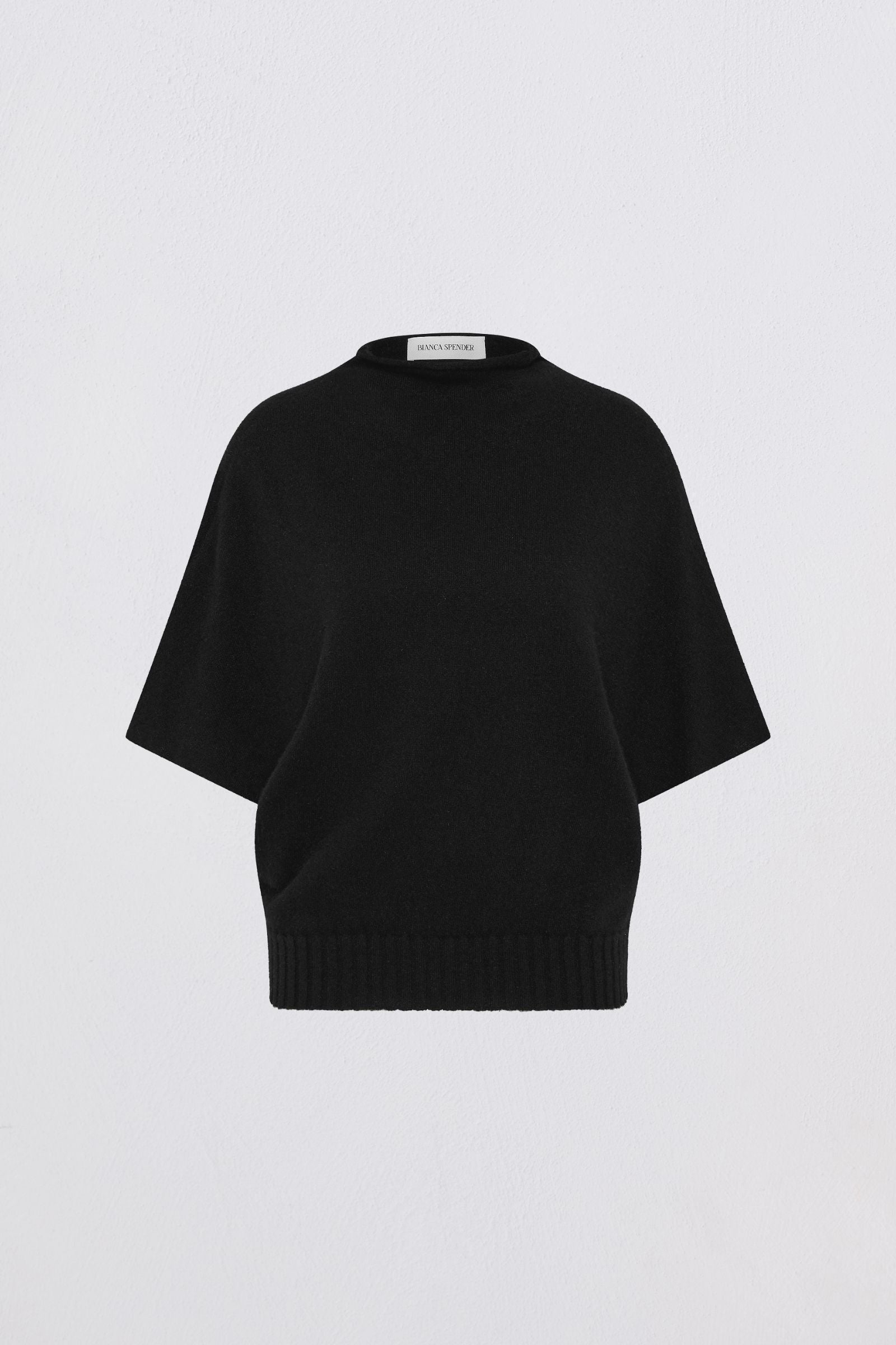 BLACK CASHMERE RISE KNIT TOP