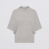 GREY MARLE CASHMERE RISE KNIT TOP