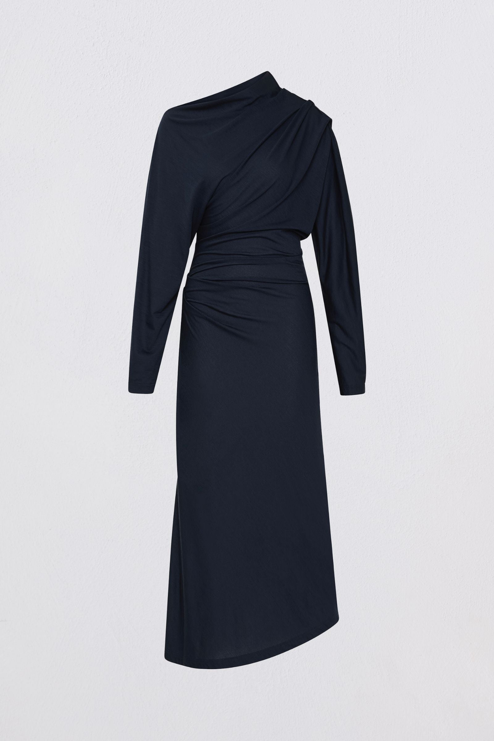 NAVY MERINO DECODE LONG SLEEVE DRESS