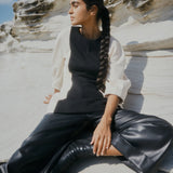 BLACK LEATHERETTE STATUS PANT