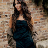 BLACK ORGANZA EMULATE BUSTIER