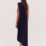 NAVY SATIN IBIZA DRESS