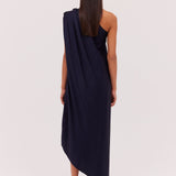 NAVY SATIN IBIZA DRESS