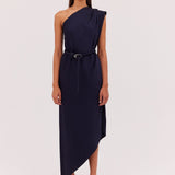 NAVY SATIN IBIZA DRESS