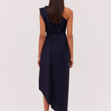 NAVY SATIN IBIZA DRESS