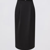 BLACK SATIN EMBER SKIRT