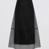 BLACK ORGANZA CURVATURE SKIRT