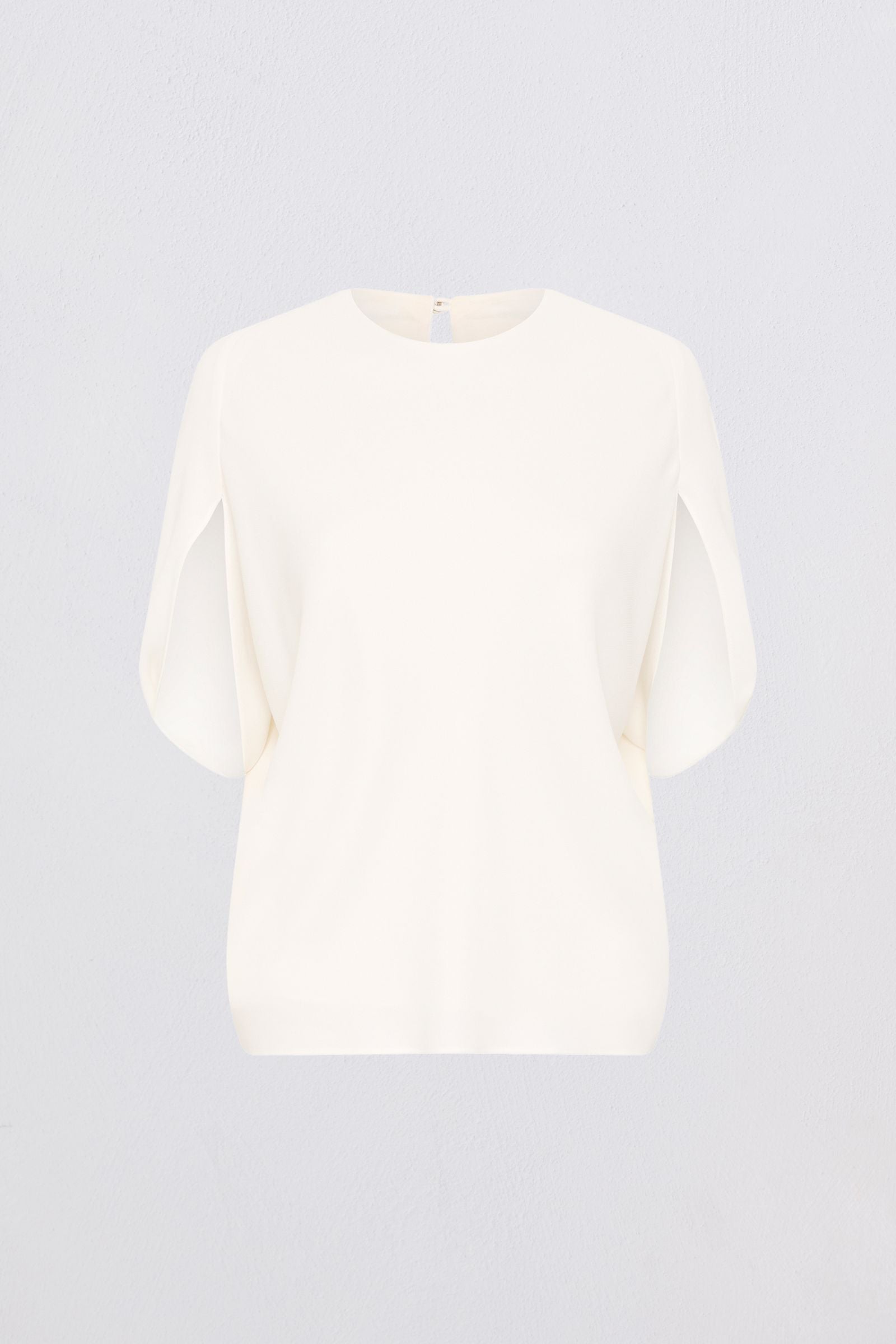 IVORY CREPE CRAWFORD TOP