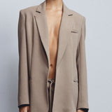 TAUPE SUITING SHIFTING JACKET