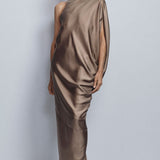 TAUPE SILK DIVISION GOWN