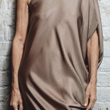 TAUPE SILK DIVISION GOWN