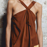 CINNAMON CREPE CONVERGING TOP