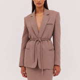 TAUPE SUITING SHIFTING JACKET