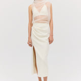 CREAM WOOL CARESS SKIRT