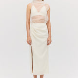 CREAM WOOL CARESS SKIRT