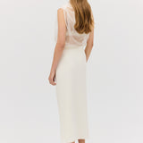 CREAM WOOL CARESS SKIRT