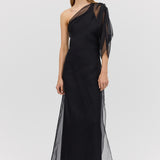 BLACK ORGANZA VALENCIA GOWN