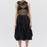 BLACK COTTON METAL DELIQUESCE SKIRT