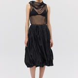 BLACK COTTON METAL DELIQUESCE SKIRT