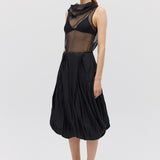 BLACK COTTON METAL DELIQUESCE SKIRT