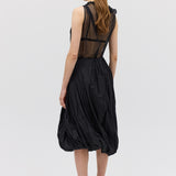 BLACK COTTON METAL DELIQUESCE SKIRT