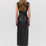 BLACK LEATHERETTE CARESS SKIRT