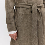 CLAY CHECK WOOL VEIL TRENCH