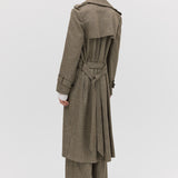 CLAY CHECK WOOL VEIL TRENCH