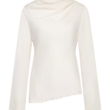 IVORY SILK CEZANNE LONG SLEEVE TOP