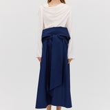 IVORY SILK CEZANNE LONG SLEEVE TOP