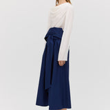 IVORY SILK CEZANNE LONG SLEEVE TOP